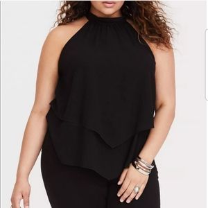 black chiffon glam top